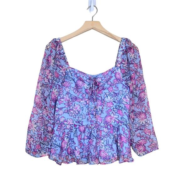 French Connection Womens M Hallie Peplum Halter Top in Placid Blue NEW - Picture 1 of 11